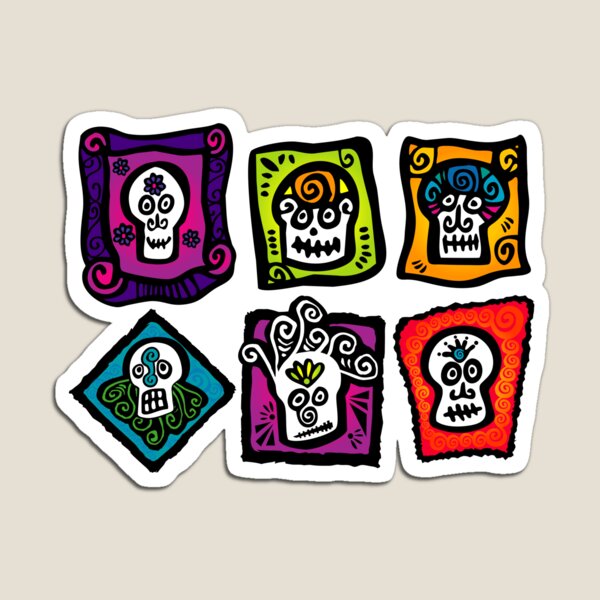 Day of the Dead Sugar Skulls Magnet