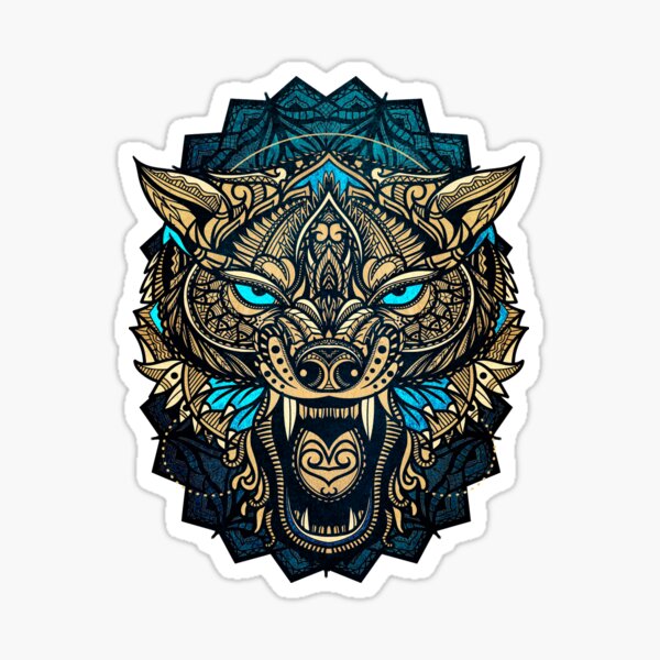 Wolf Head Artwork - Mystical Wolf Sticker