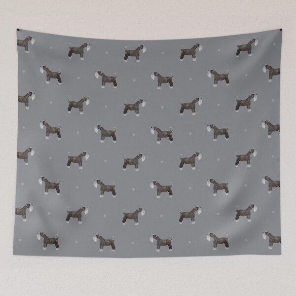 Item preview, Side facing Schnauzer repeat pattern Soft Grey designed and sold by PawsomeGifts.