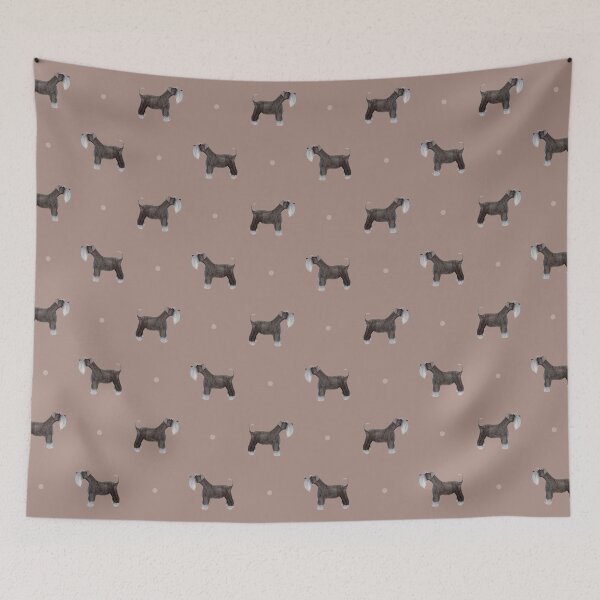 Item preview, Side facing Schnauzer Repeat Pattern Mushroom Pink designed and sold by PawsomeGifts.