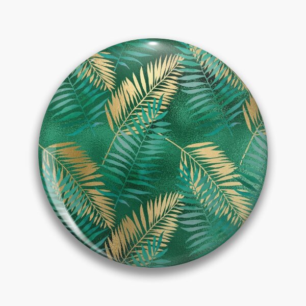 Item preview, Emerald Green and Gold Tropical Pattern designed and sold by AnastasiaDesign.