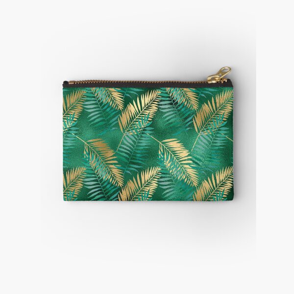 Item preview, Emerald Green and Gold Tropical Pattern designed and sold by AnastasiaDesign.