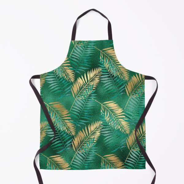 Item preview, Emerald Green and Gold Tropical Pattern designed and sold by AnastasiaDesign.