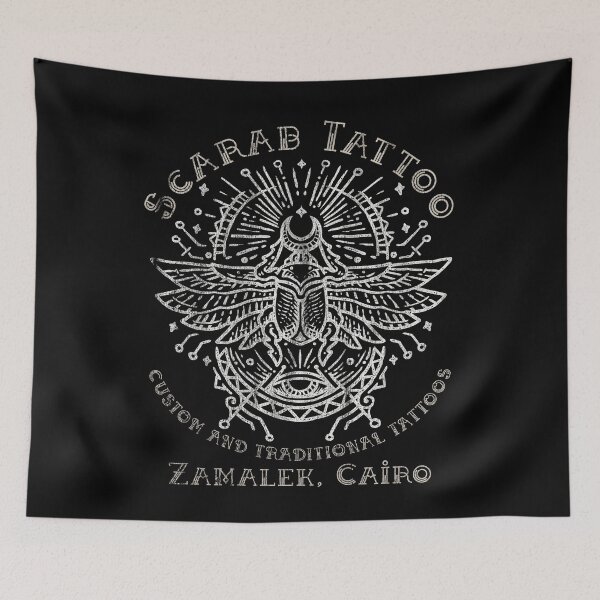Item preview, Egyptian Scarab Beetle, Tattoo Studio Design, Zamalek, Cairo, Egypt, Tattoo Shirt designed and sold by Proverbial Wisdom Design.
