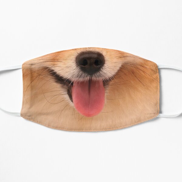 Funny Pomeranian Dog Face Flat Mask