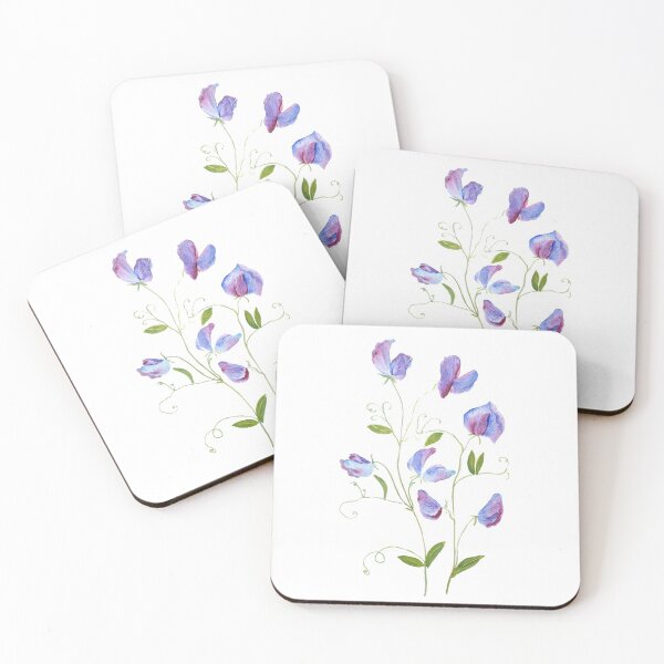 Item preview, hand painted purple sweat peas  flowers 2021 watercolor  designed and sold by SelenePaintings .