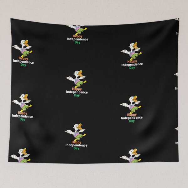 Item preview, Duck celebrating independence day black background designed and sold by GlobalHunt.