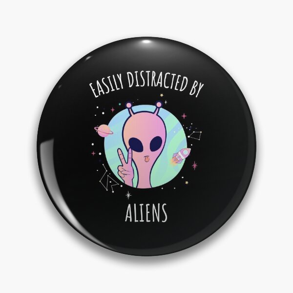 Item preview, easily distracted by aliens - cute alien  designed and sold by SunsetCloud.