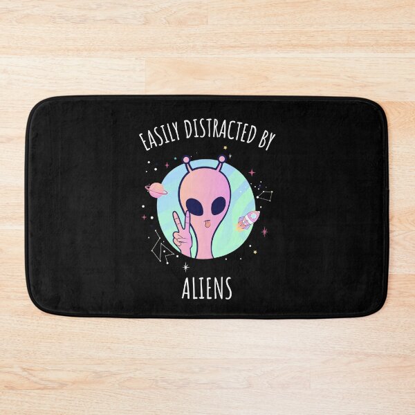 Item preview, easily distracted by aliens - cute alien  designed and sold by SunsetCloud.
