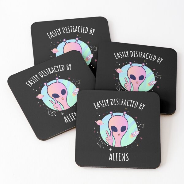 Item preview, easily distracted by aliens - cute alien  designed and sold by SunsetCloud.