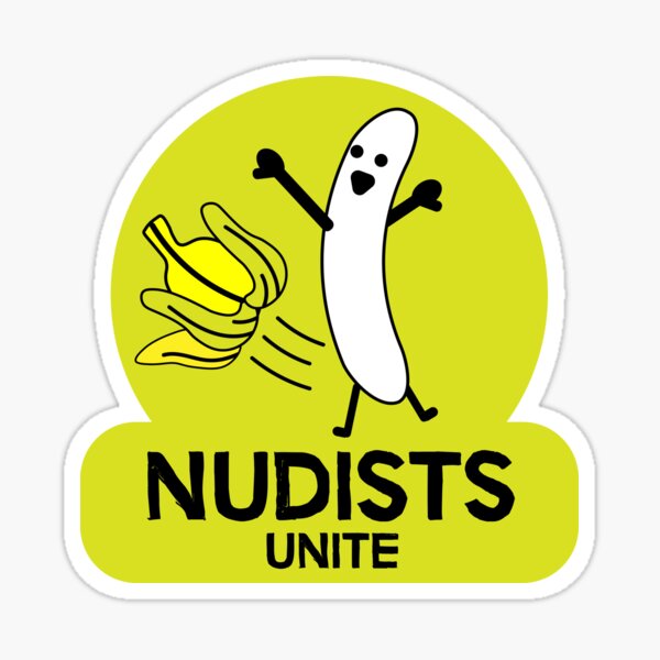 Funny Nudists | Naturism | Naturist Gifts | Naturist Club Gifts | Nudist Camping Sticker