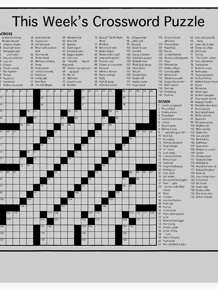 Crossword Posters for Sale