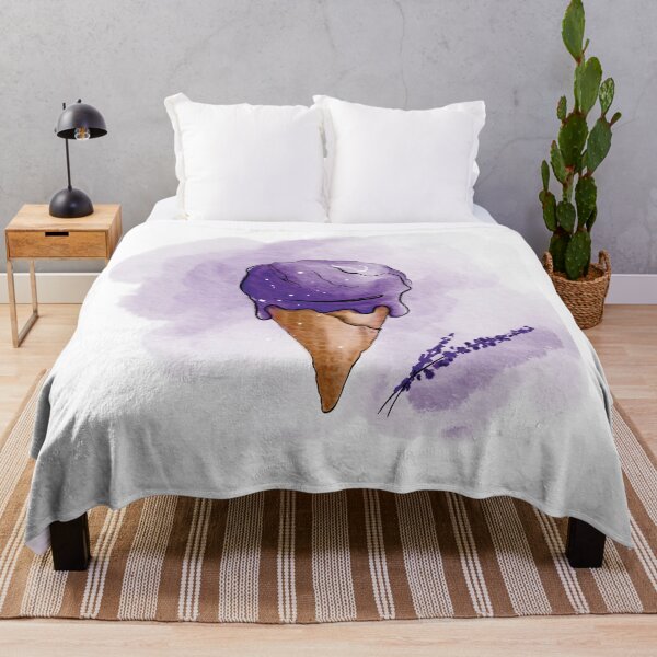 Item preview, Lavender ice cream in watercolor technique designed and sold by Aksena.