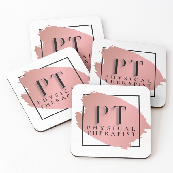 Item preview, PT Physical Therapist Vers. 2 Unique, Minimalist Square Typography Acronym, Pink Abstract, Modern Preppy Rose Gold designed and sold by PeriodicLabel.