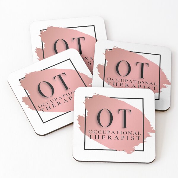 Item preview, OT Occupational Therapist #2 Unique, Minimalist Square Typography Acronym, Pink Abstract, Modern Preppy Rose Gold designed and sold by PeriodicLabel.