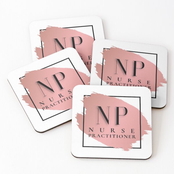 Item preview, NP Nurse Practitioner Vers. 2 Unique, Minimalist Square Typography Acronym, Pink Abstract, Modern Preppy Rose Gold designed and sold by PeriodicLabel.