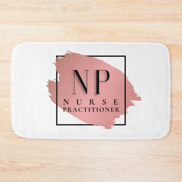 Item preview, NP Nurse Practitioner Vers. 2 Unique, Minimalist Square Typography Acronym, Pink Abstract, Modern Preppy Rose Gold designed and sold by PeriodicLabel.