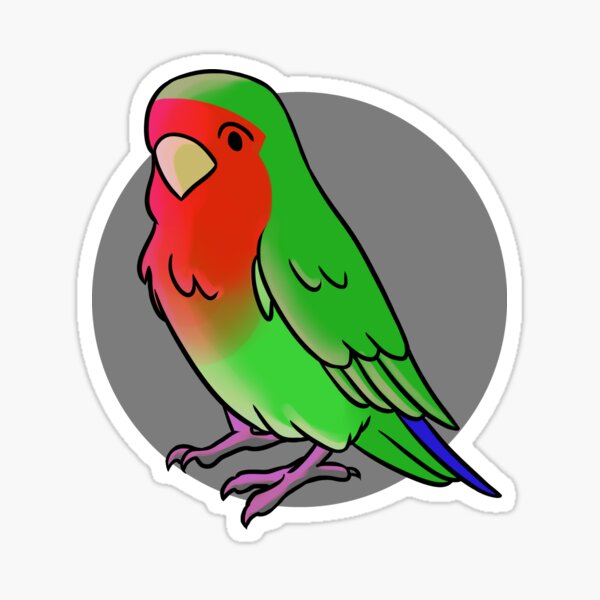 Item preview, Cartoonie Agapornis Roseicollis designed and sold by Mariewsart.