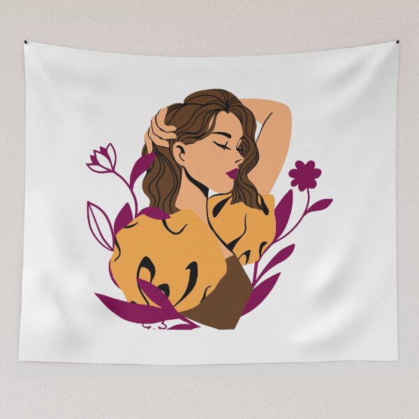 Item preview, Illustration of girl with flowers designed and sold by PolinaSu.