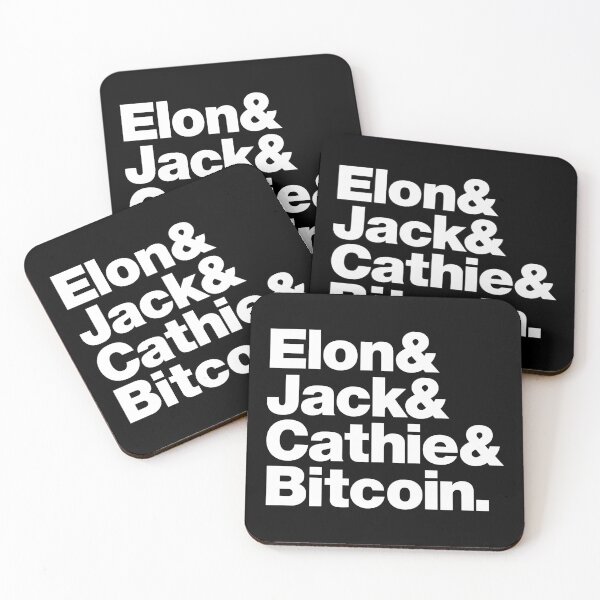 Item preview, Elon & Jack & Cathie & Bitcoin (white) designed and sold by dudethecreator.