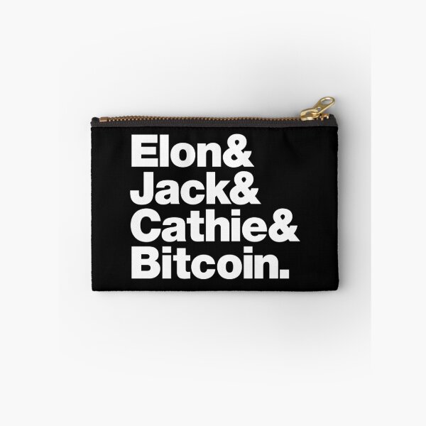 Item preview, Elon & Jack & Cathie & Bitcoin (white) designed and sold by dudethecreator.