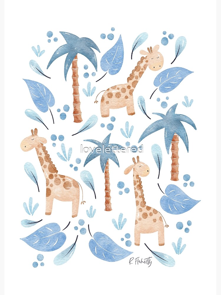 Jungle Giraffes | Blue by lovelettered