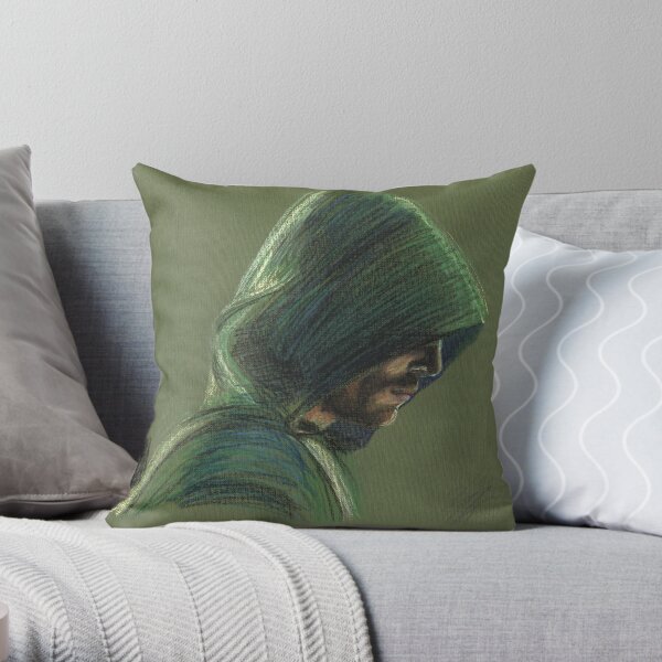 Green Arrow Throw Pillow