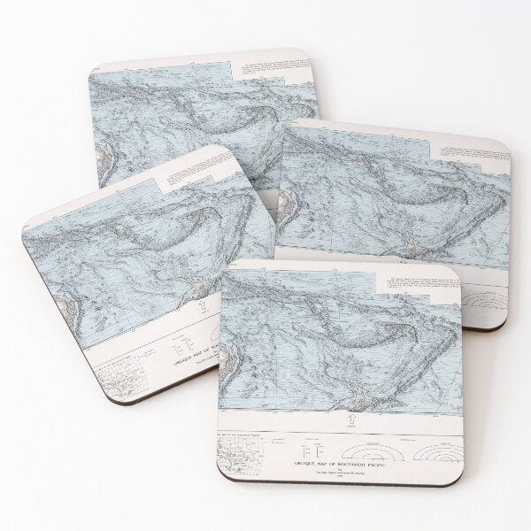 Item preview, South Pacific Ocean Floor Map (1982) Vintage Oceanic Topography Chart designed and sold by BravuraMedia.