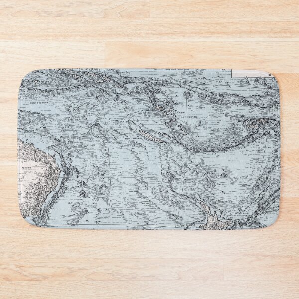 Item preview, South Pacific Ocean Floor Map (1982) Vintage Oceanic Topography Chart designed and sold by BravuraMedia.
