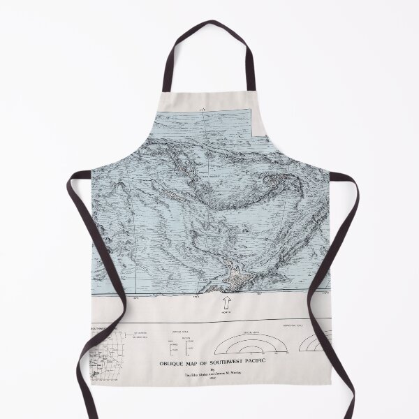 Item preview, South Pacific Ocean Floor Map (1982) Vintage Oceanic Topography Chart designed and sold by BravuraMedia.