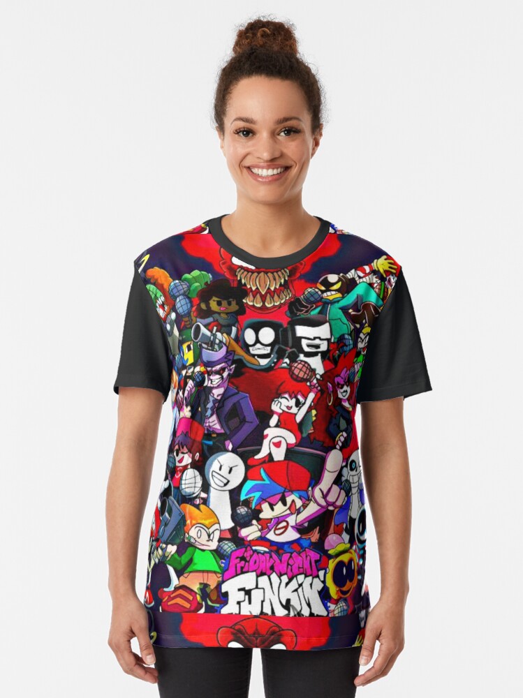 Alternate view of Friday Night Funkin Characters fnf game Graphic T-Shirt