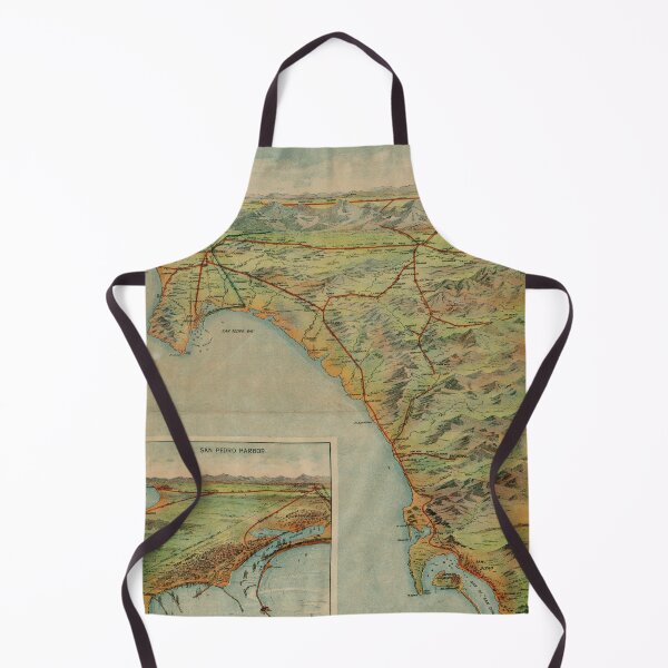 Item preview, Old Southern California Coast Map (1897) Vintage San Pedro to San Diego Coastal Atlas designed and sold by BravuraMedia.