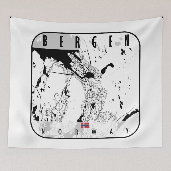 Item preview, Bergen Map Norway designed and sold by hatimelhag.