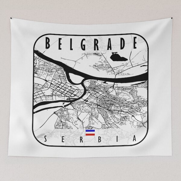 Item preview, Belgrade Map Serbia designed and sold by hatimelhag.