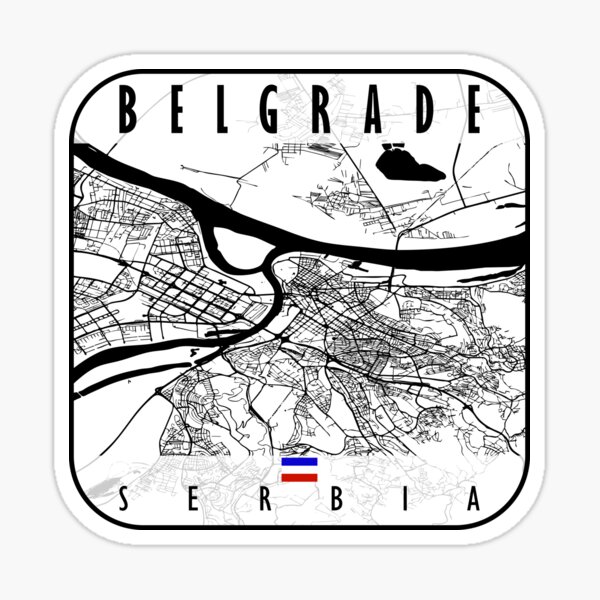 Item preview, Belgrade Map Serbia designed and sold by hatimelhag.
