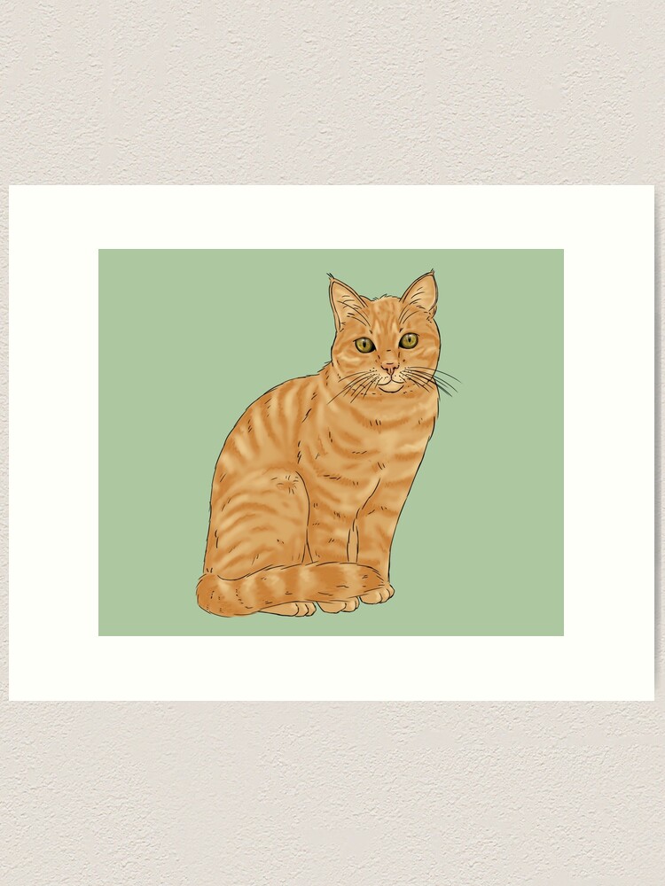 Personalised Ginger & White Cat - Art Print - Standard Print