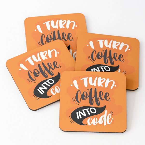 Item preview, I turn coffee into code - orange designed and sold by Code  Monkeys.