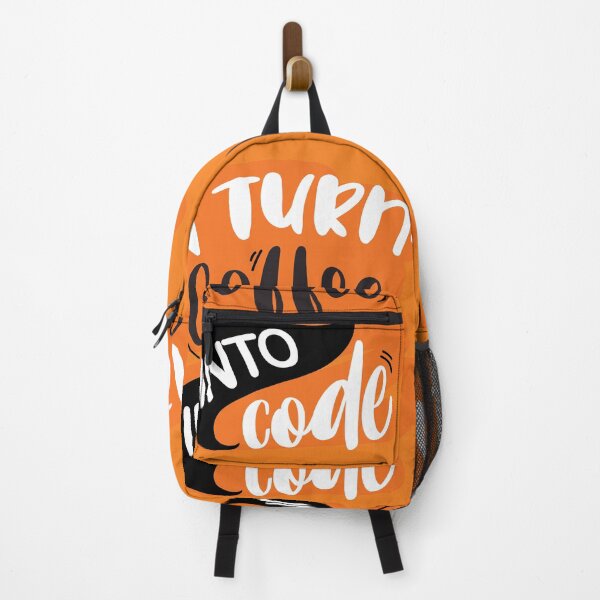 Item preview, I turn coffee into code - orange designed and sold by Code  Monkeys.