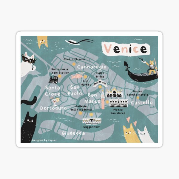 Venice City Map Sticker