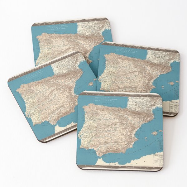 Item preview, Old Spain and Portugal Map (1846) Vintage Iberian Peninsula Atlas designed and sold by BravuraMedia.