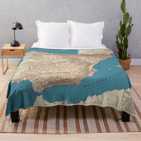 Item preview, Old Spain and Portugal Map (1846) Vintage Iberian Peninsula Atlas designed and sold by BravuraMedia.
