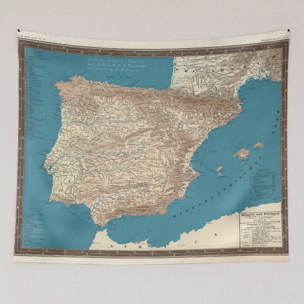 Item preview, Old Spain and Portugal Map (1846) Vintage Iberian Peninsula Atlas designed and sold by BravuraMedia.