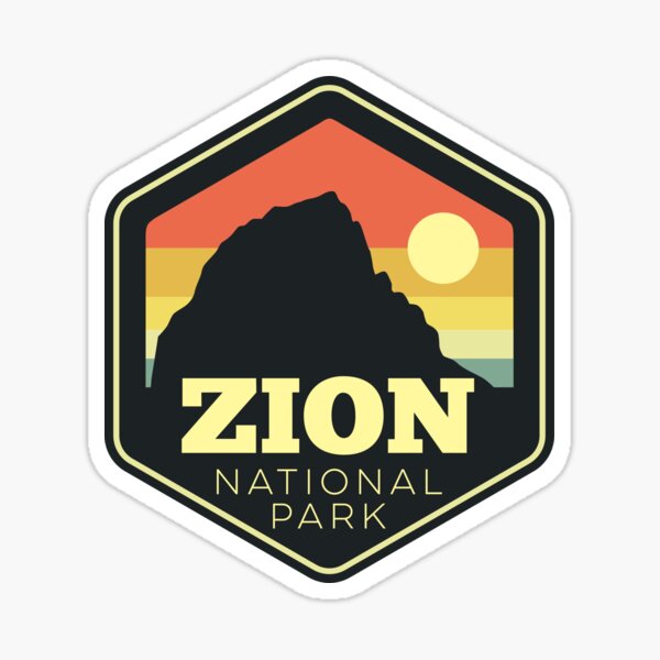 Vista previa del artículo con la obra «Parque Nacional Zion Vintage Sunset Travel», diseñado y vendido por DetourShirts.
