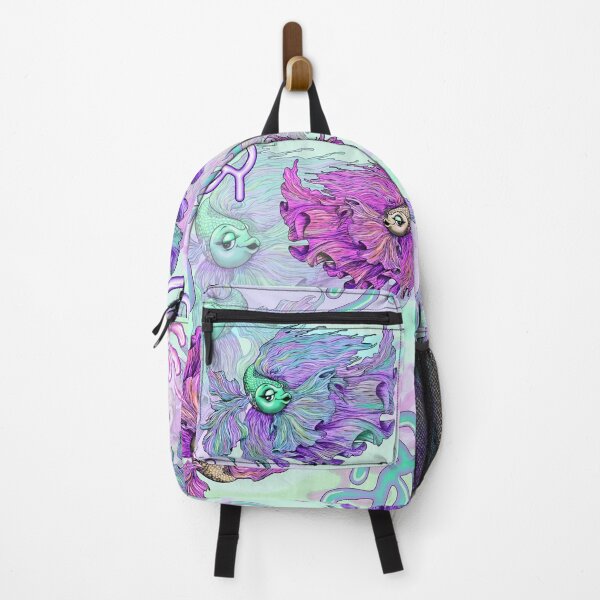 Item preview, Angel Fish Fantasy Aqua Pink & Purple Pattern designed and sold by BluedarkArt.