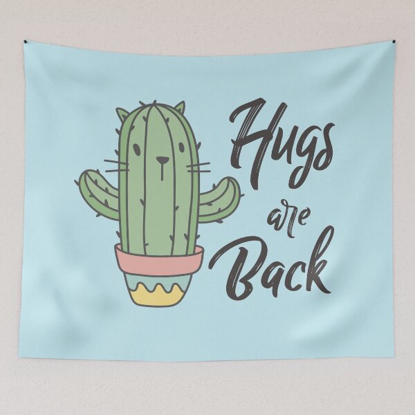 Item preview, Hugs are back, Cactus cat is ready to hug you designed and sold by ArtfulTat.