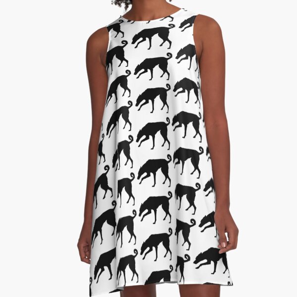 Cretan Hound Silhouette A-Line Dress