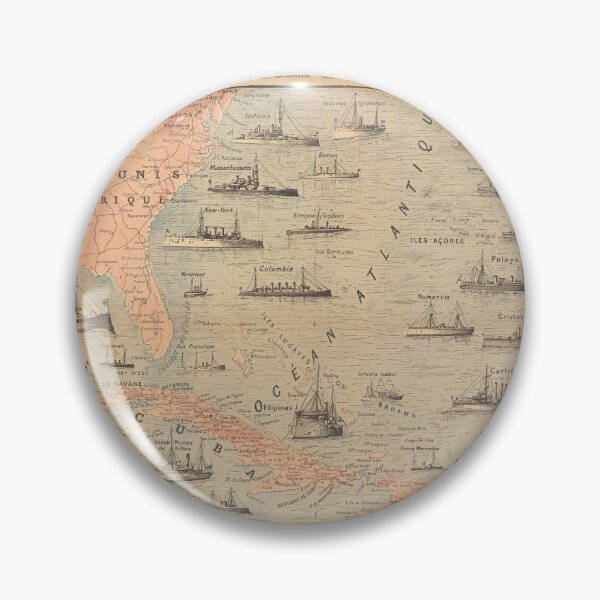 Item preview, Old Spanish American War Map (1898) Vintage US Atlantic Naval Warfare Ship Chart designed and sold by BravuraMedia.