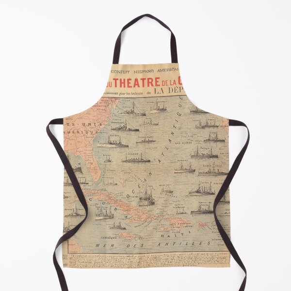 Item preview, Old Spanish American War Map (1898) Vintage US Atlantic Naval Warfare Ship Chart designed and sold by BravuraMedia.
