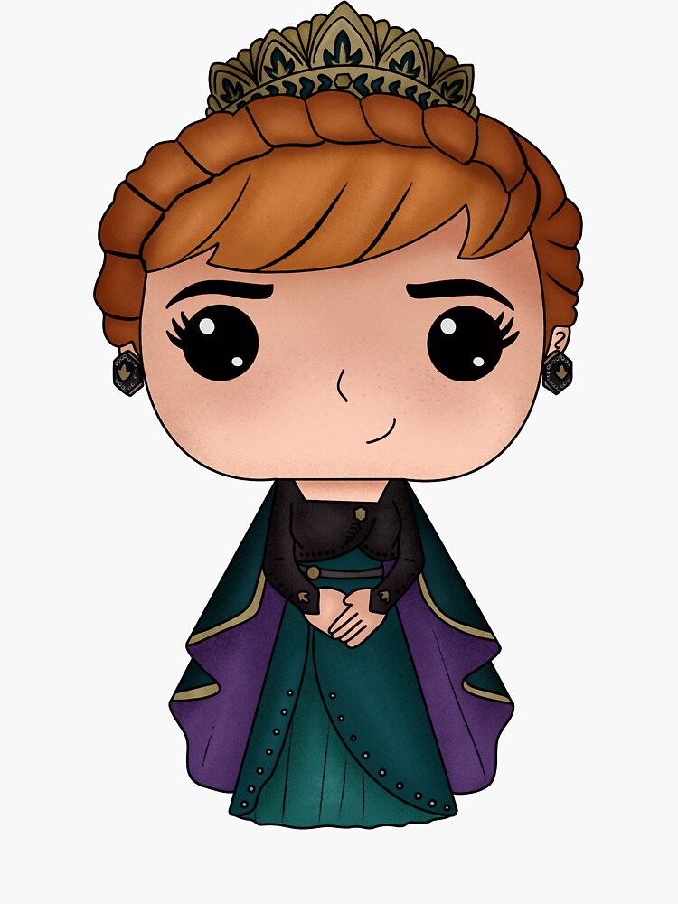 " Frozen Queen Anna" Sticker for Sale by ShineSunDrawing Redbubble