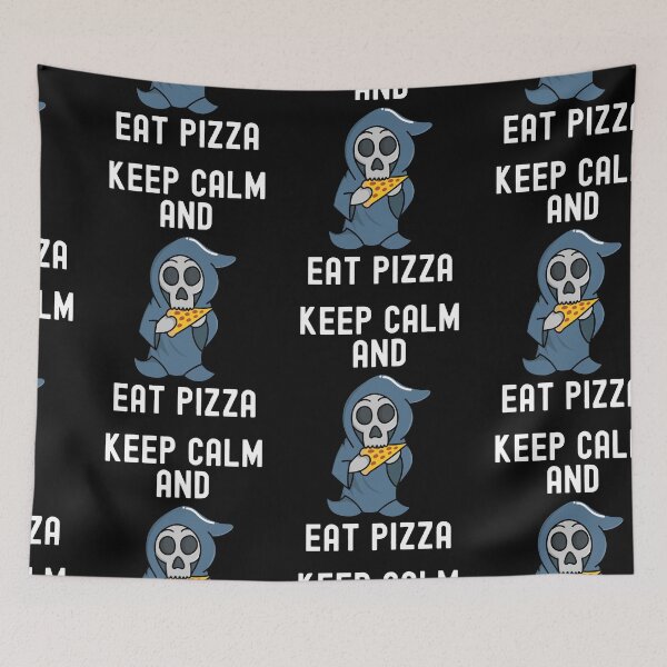 Artikelvorschau, Bleib ruhig und iss Pizza, Sensenmann Pizza entworfen und verkauft von SportyDogShop.